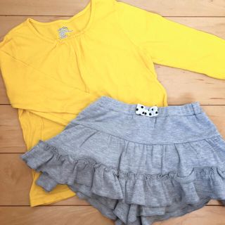 ベビーギャップ(babyGAP)のbabyGAP ロンT♡110 イエロー　スカート　セット(Tシャツ/カットソー)