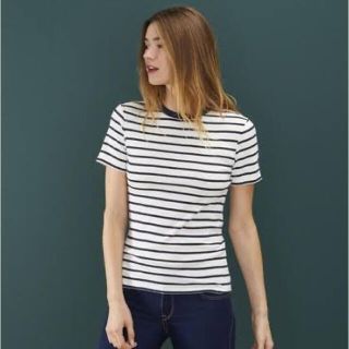 プチバトー(PETIT BATEAU)のマリニエールクルーネック半袖Ｔシャツ　petit bateau xsサイズ(Tシャツ(半袖/袖なし))