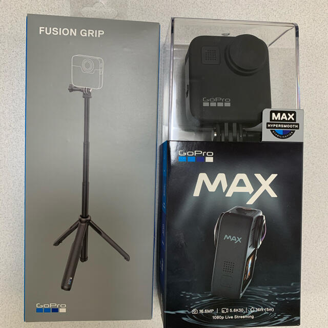 GoPro(ゴープロ)のGoPro MAX、FUSION GRIP セット【極美品】 スマホ/家電/カメラのカメラ(コンパクトデジタルカメラ)の商品写真