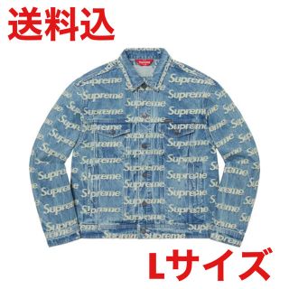 シュプリーム(Supreme)のFlayed Logos Denim Trucker Jacket BLUE L(Gジャン/デニムジャケット)