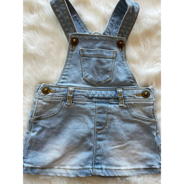 ZARA KIDS(ザラキッズ)のZARA GAP デニムサロペット2枚セット ジャンパースカート キッズ/ベビー/マタニティのベビー服(~85cm)(ワンピース)の商品写真