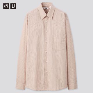 ユニクロ(UNIQLO)のUniqlo U(ユニクロユー) ブロードストライプシャツ　ピンク　XS(シャツ)