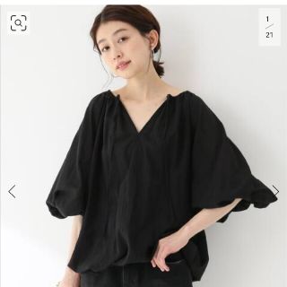 プラージュ(Plage)の新品未使用品！PlageCO Caftan ブラウス黒(シャツ/ブラウス(長袖/七分))