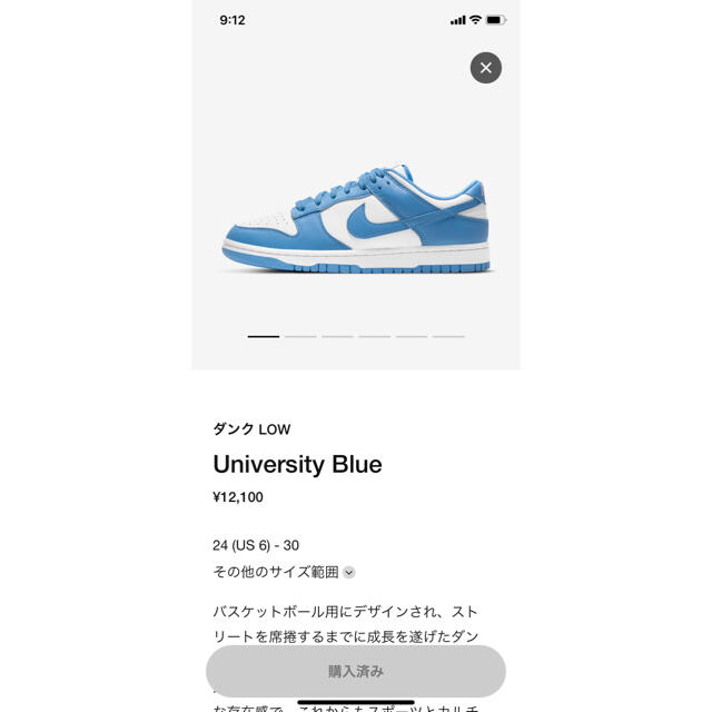 NIKE Dunk Low University Blue 26cmメンズ