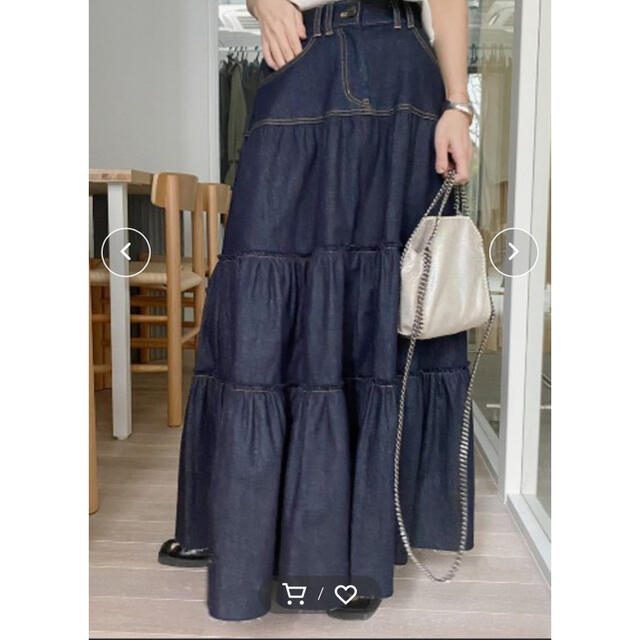 Ameri VINTAGE(アメリヴィンテージ)のアメリ AMERI デニム ティアードスカート 美品 レディースのスカート(ロングスカート)の商品写真