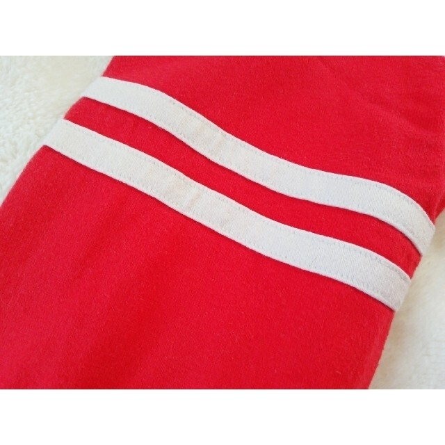 ラグランロンティー　白　メンズ　ボディーグローブ　ロンT　赤 メンズのトップス(Tシャツ/カットソー(七分/長袖))の商品写真