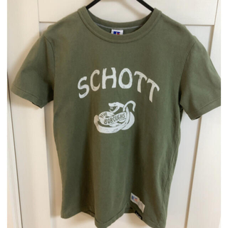 ショット(schott)のschott Tシャツ サイズS カーキ Russell、デニムシャツ２点セット(Tシャツ/カットソー(半袖/袖なし))