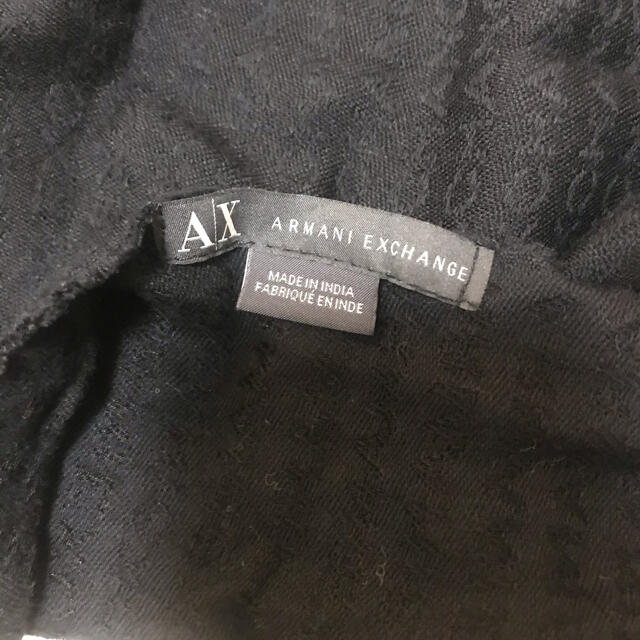 ARMANI EXCHANGE(アルマーニエクスチェンジ)のアルマーニエクスチェンジの黒ストール メンズのファッション小物(ストール)の商品写真