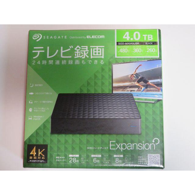 ELECOM(エレコム)のELECOM 4TB 外付けHDD SGD-MX040UBK 新品 未開封 スマホ/家電/カメラのPC/タブレット(PC周辺機器)の商品写真