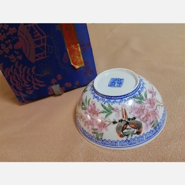 中国　景徳鎮　鳥　花　茶器　食器　器　共箱 エンタメ/ホビーの美術品/アンティーク(陶芸)の商品写真
