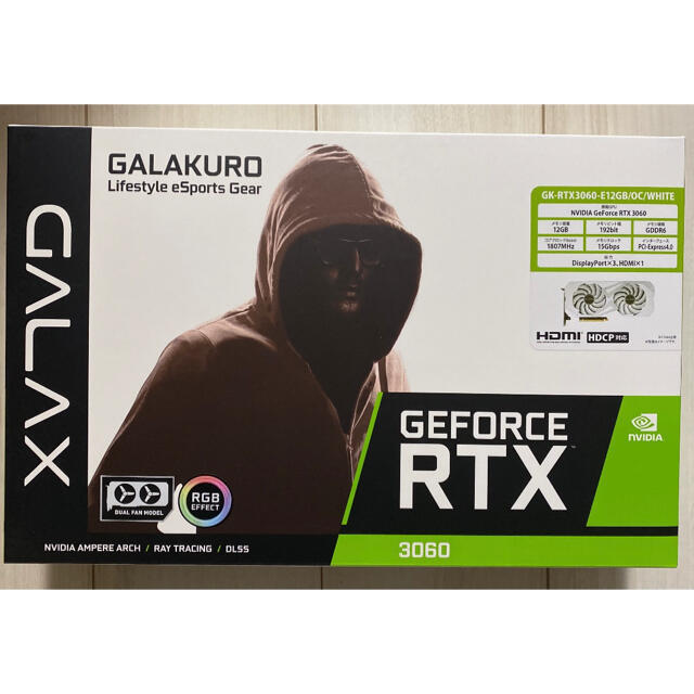 グラボ玄人志向 GeForce RTX3060 GALAKURO GAMING