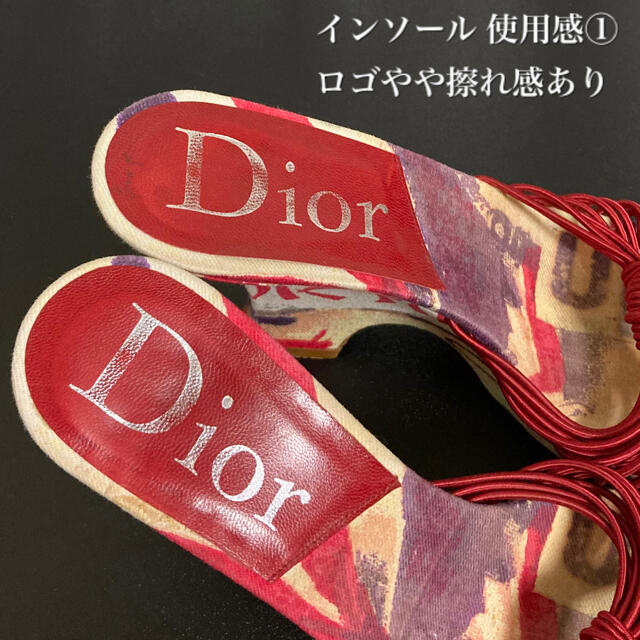 Christian Dior(クリスチャンディオール)の【03SS 名作/希少】Christian Dior メッセージ総柄サンダル レディースの靴/シューズ(サンダル)の商品写真