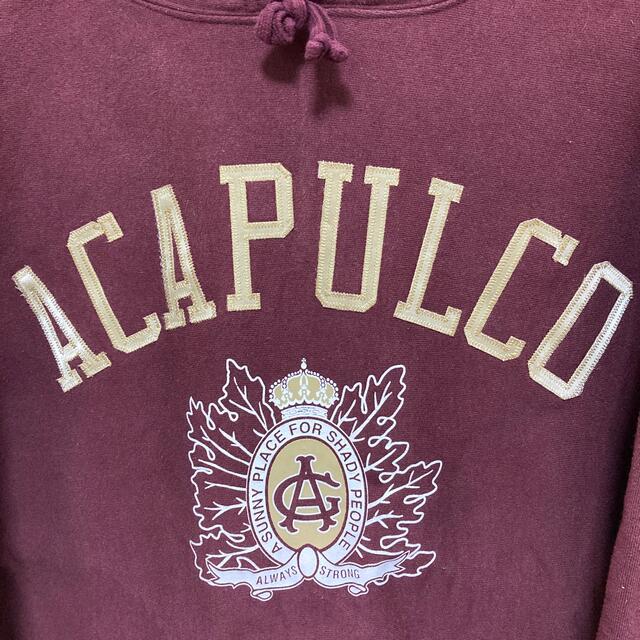 ACAPULCO GOLD(アカプルコゴールド)のAcapulco Gold  フーディ　バーガンディ　Lサイズ メンズのトップス(パーカー)の商品写真