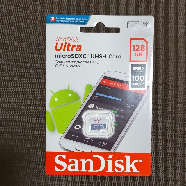 SanDisk(サンディスク)の新品未使用 microSD SanDisk Ultra 128GB スマホ/家電/カメラのスマートフォン/携帯電話(その他)の商品写真