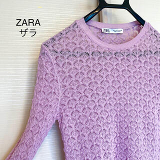 ザラ(ZARA)の【春夏 16−25℃前後に】ZARA 差し色 ピンク レースカットソー(カットソー(長袖/七分))