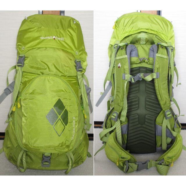 mont bell(モンベル)の定価20,130円美品！モンベル チャチャパック 35L W’s LTLM(黄緑 スポーツ/アウトドアのアウトドア(登山用品)の商品写真