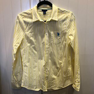 U.S.POLO ASSN  ストライプシャツ  長袖 イエロー(シャツ/ブラウス(長袖/七分))