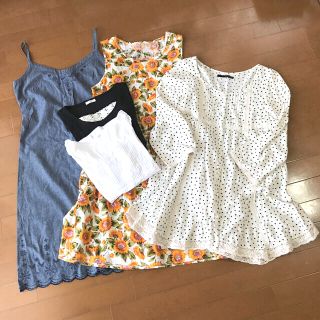 レディース服 ワンピース カットソー 5点セット(ひざ丈ワンピース)