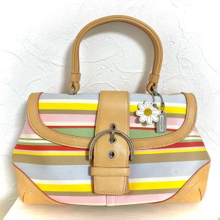 コーチ(COACH)の【レア】 COACH コーチ デイジー　ハンドバッグ レインボー　マルチカラー(ハンドバッグ)