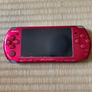 プレイステーションポータブル(PlayStation Portable)のPSP レッド　本体のみ　バッテリーなし(携帯用ゲーム機本体)