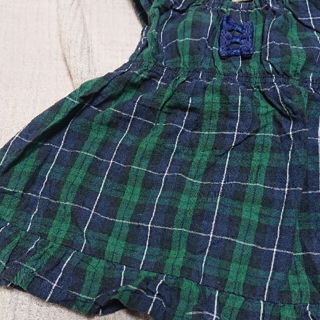 チェック柄ワンピース90 キッズ/ベビー/マタニティのキッズ服女の子用(90cm~)(ワンピース)の商品写真