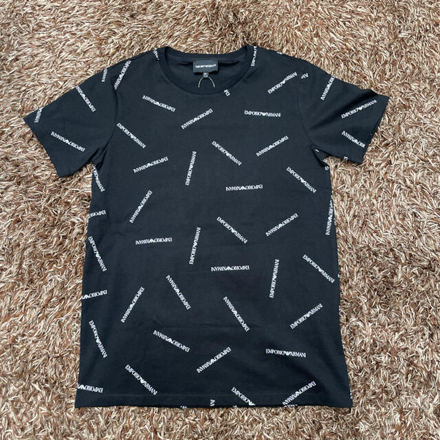 未使用！ARMANI、ロゴBLACK半袖Tシャツ