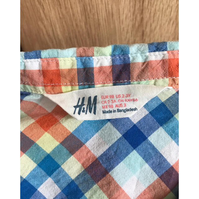 H&M(エイチアンドエム)のＨ＆Ｍ　チェック　半袖　シャツ　90 100 95 キッズ/ベビー/マタニティのキッズ服男の子用(90cm~)(ブラウス)の商品写真