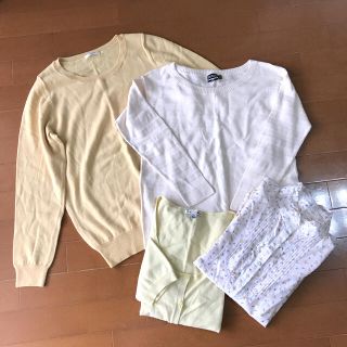 ユニクロ(UNIQLO)の春コーデ イエローセット！ユニクロ、Honeys トップス 4枚セット(シャツ/ブラウス(長袖/七分))