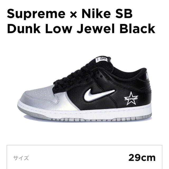 メンズNike SB Supreme Dunk low Jewel Black