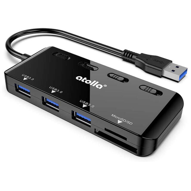 atolla USB3.0ハブ sdカードリーダー、3ポート スマホ/家電/カメラのPC/タブレット(PC周辺機器)の商品写真