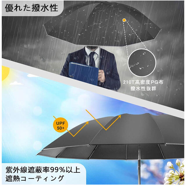 折りたたみ傘 メンズ 逆折り 頑丈な12本骨 軽量 自動開閉 大きい傘 メンズのファッション小物(傘)の商品写真