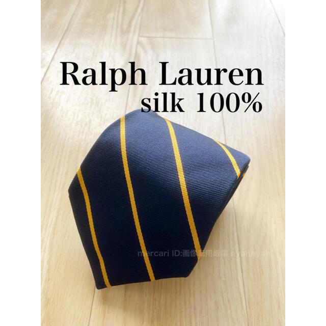 POLO RALPH LAUREN(ポロラルフローレン)の5 ポロラルフローレン レジメンタル ストライプ ネクタイ ネイビーイエロー メンズのファッション小物(ネクタイ)の商品写真