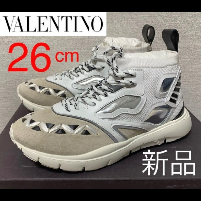 新品未使用❗️Valentino ハイカットスニーカー 26cm ホワイト 第一 ...