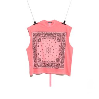 ピースマイナスワン(PEACEMINUSONE)のPMO BANDANA SLEEVELESS #1 PINK ピースマイナスワン(Tシャツ/カットソー(半袖/袖なし))