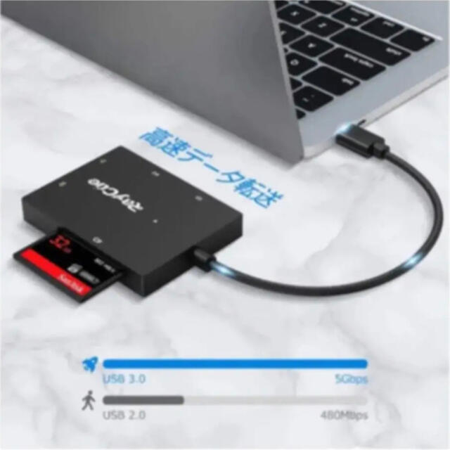 CF カード リーダー USB 3.0 SD カード リーダー スマホ/家電/カメラのPC/タブレット(PC周辺機器)の商品写真