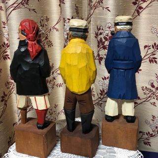 木彫り マドロス人形 3体セット (船長 海賊 船乗り)の通販 by ...