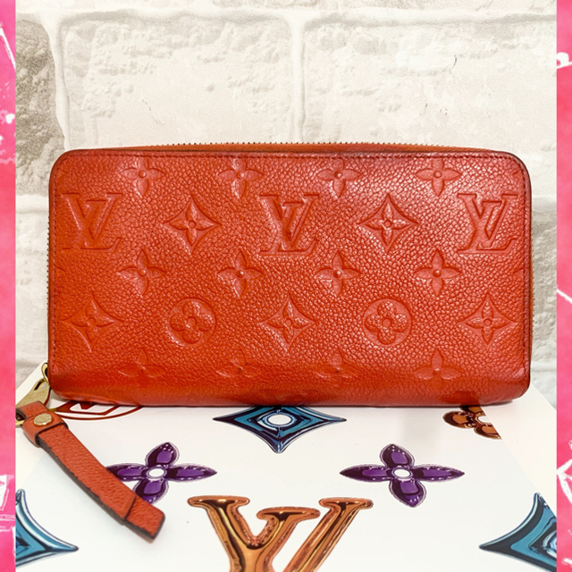 LOUIS VUITTON(ルイヴィトン)の(ツートップ様専用)ルイヴィトン 長財布　アンプラント　アプリコットオレンジ レディースのファッション小物(ポーチ)の商品写真