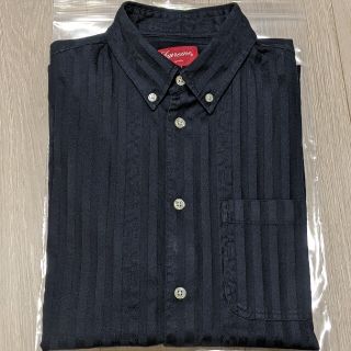 Supreme - supreme Jacquard Stripe Twill Shirt ネイビーの通販 by