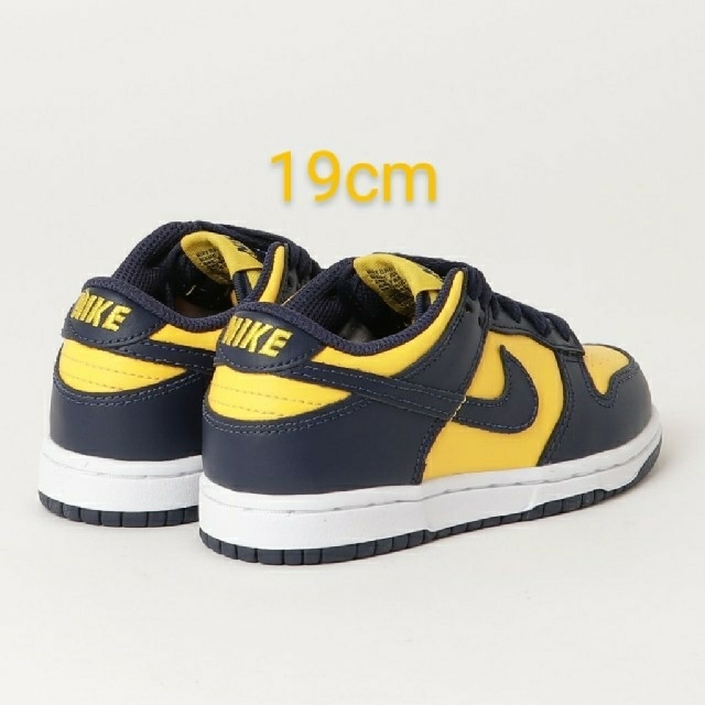 NIKE(ナイキ)の[新品セット販売]NIKE DUNK LOW PS MICHIGAN&BLUE キッズ/ベビー/マタニティのキッズ靴/シューズ(15cm~)(スニーカー)の商品写真