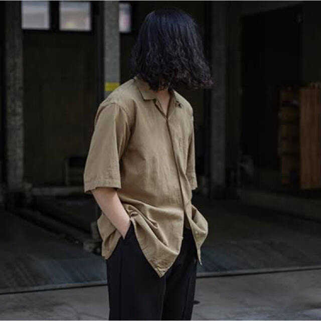 comoli 20ss ベタシャンオープンカラーシャツ Khaki サイズ2