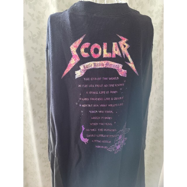 ScoLar(スカラー)のScoLar ネコ魚柄素材切替チュニック レディースのトップス(Tシャツ(長袖/七分))の商品写真