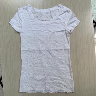 アイシービー(ICB)のWhite ICB レース切り替えTシャツ　サイズS(Tシャツ(半袖/袖なし))