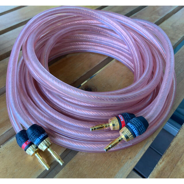 420mm435mmケーブル径Monster Cableスピーカーケーブル 4m x2+両端バナナプラグセット