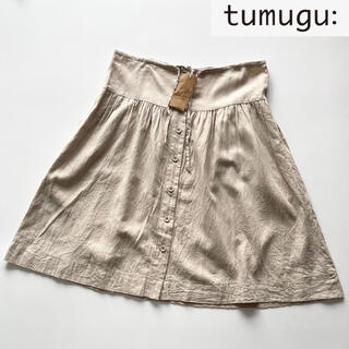 ツムグ(tumugu)の未使用品 tumugu コットンリネンイージースカート アイボリー ゆったり(ロングスカート)
