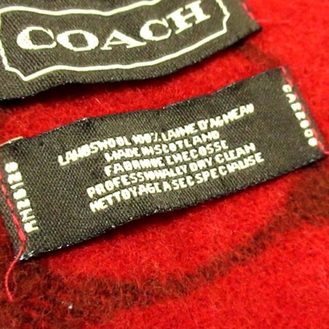 COACH(コーチ)のコーチ マフラー - レッド×ボルドー レディースのファッション小物(マフラー/ショール)の商品写真