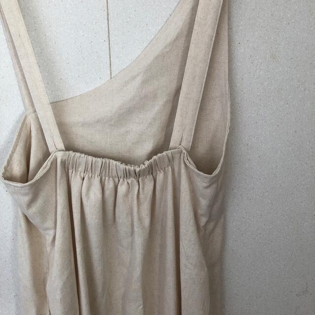 ワンショルダー　ジャンパースカート　リネン　美品 レディースのパンツ(サロペット/オーバーオール)の商品写真