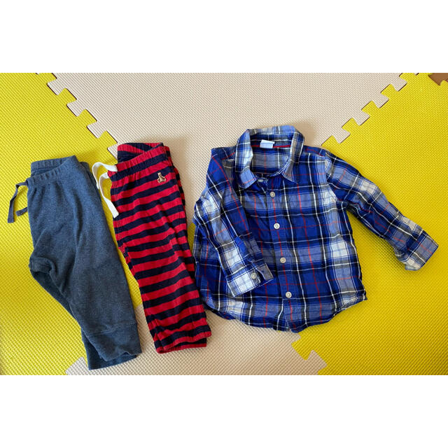 babyGAP(ベビーギャップ)のGAP baby 長袖シャツ パンツ セット 80 男の子 キッズ/ベビー/マタニティのベビー服(~85cm)(シャツ/カットソー)の商品写真