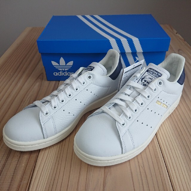 絶品】 スタンスミス CQ2870 ネイビー 24.5cm 天然皮革 adidas