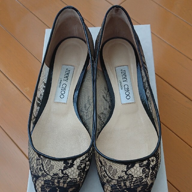 JIMMY CHOO(ジミーチュウ)の《JIMMY CHOO》ROMY FLAT LACE◆black◆ 36 1/2 レディースの靴/シューズ(ハイヒール/パンプス)の商品写真