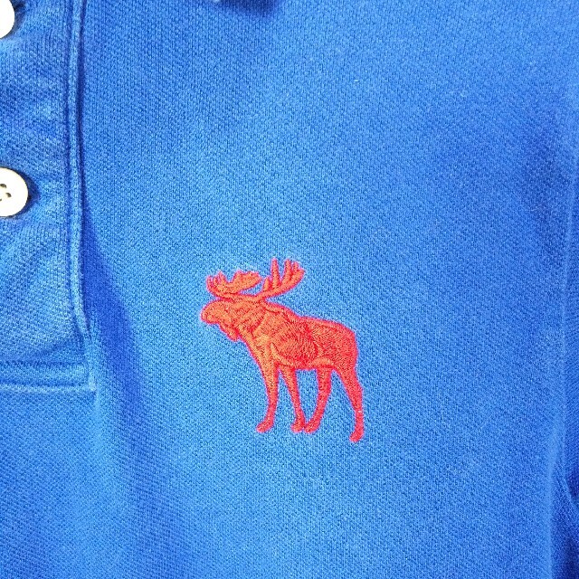 Abercrombie&Fitch(アバクロンビーアンドフィッチ)のアバクロンビー&フィッチ◎ポロシャツ(M)刺繍ロゴ アップリケ 半袖 お洒落 メンズのトップス(ポロシャツ)の商品写真